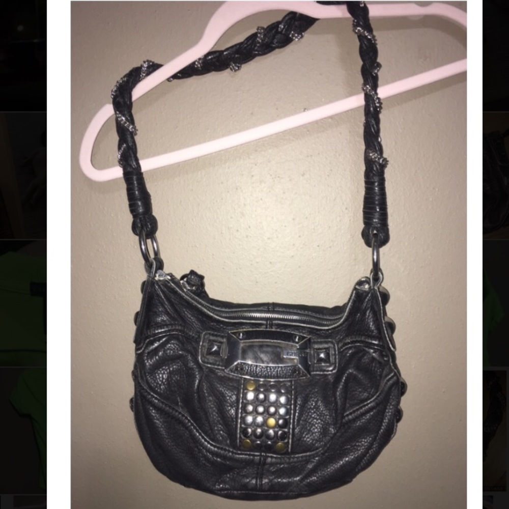 Guess Black Leather Studded Purse